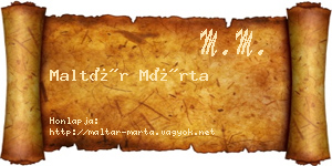 Maltár Márta névjegykártya